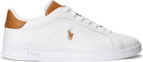 Polo ralph lauren Heritage Court leren sneakers wit/bruin