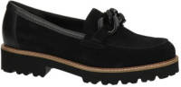 Gabor suède loafers met chain zwart