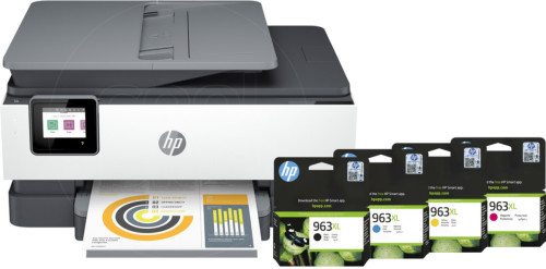 HP Officejet Pro 8022e + 1 set extra inkt