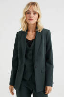 WE Fashion aansluitende geweven blazer donkergroen
