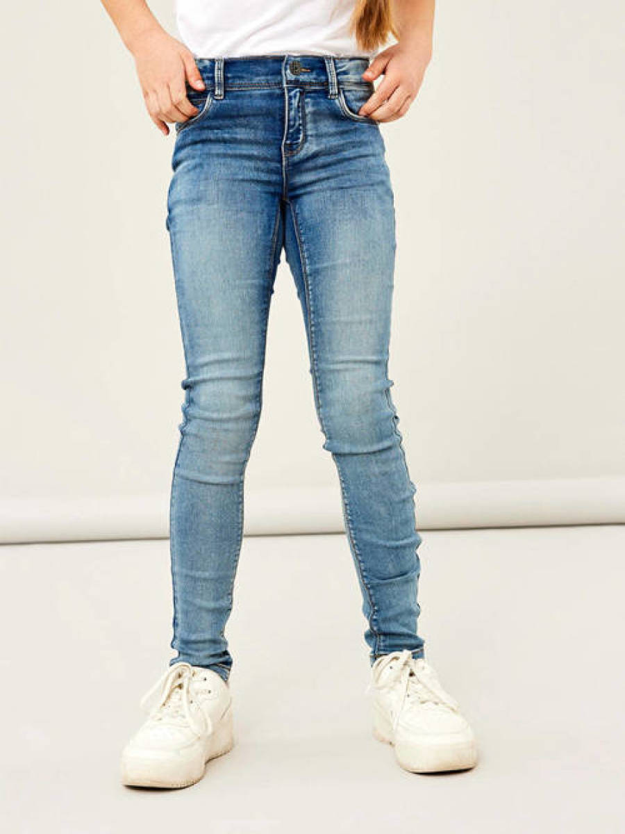NAME IT KIDS skinny jeans NKFPOLLY medium blue denim