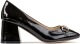 La Redoute Collections Gelakte pumps met brede hakken, ketting detail