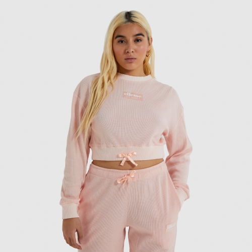 Ellesse Sweater crop Lusso, satijnen patch logo
