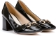 La Redoute Collections Gelakte pumps met brede hakken, ketting detail