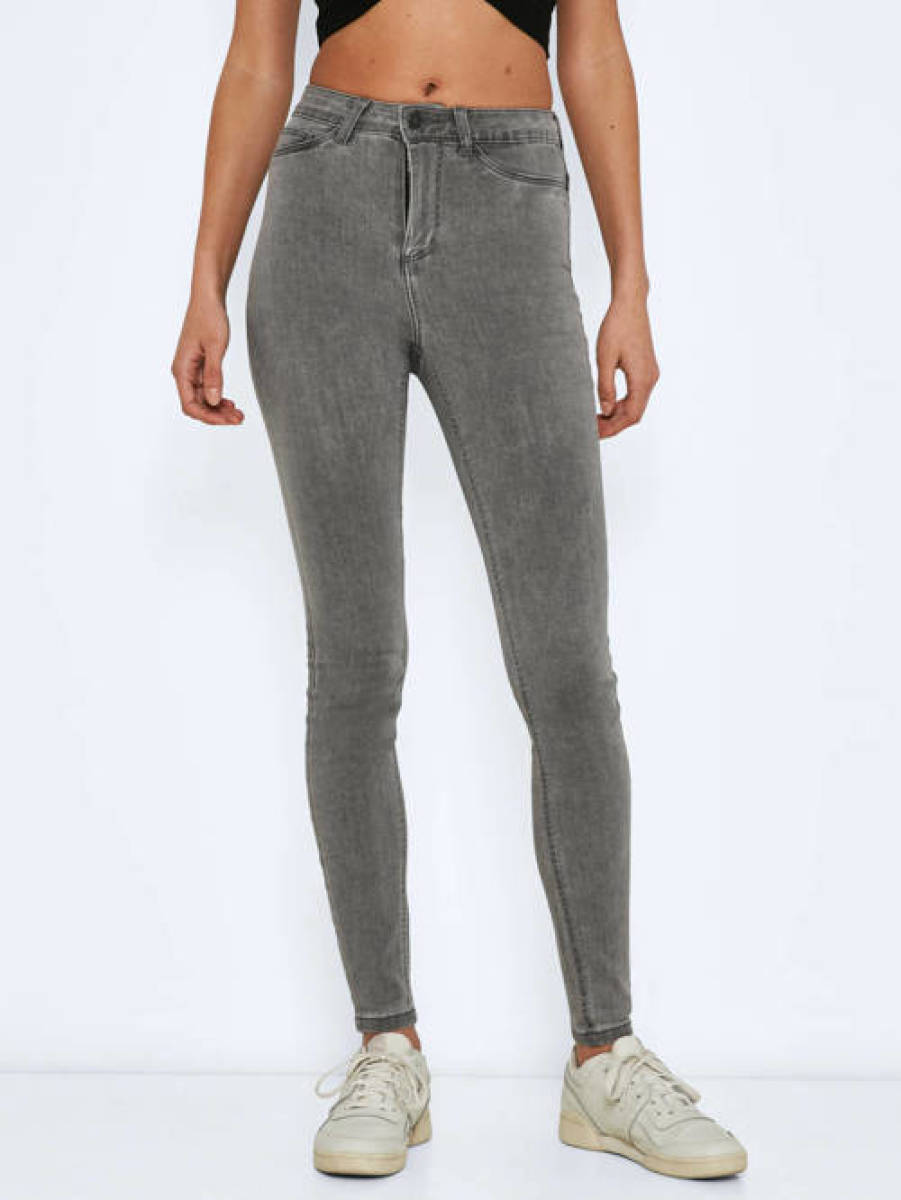 NOISY MAY gemêleerde skinny jeans NMCALLIE grijs