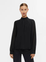 OBJECT top OBJMILA van gerecycled polyester zwart