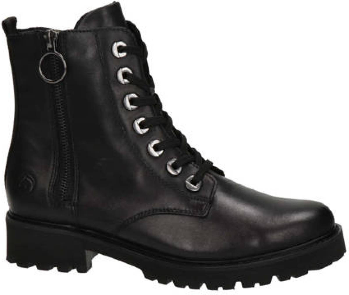 Remonte leren veterboots zwart