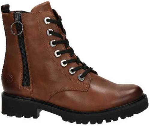 Remonte leren veterboots cognac