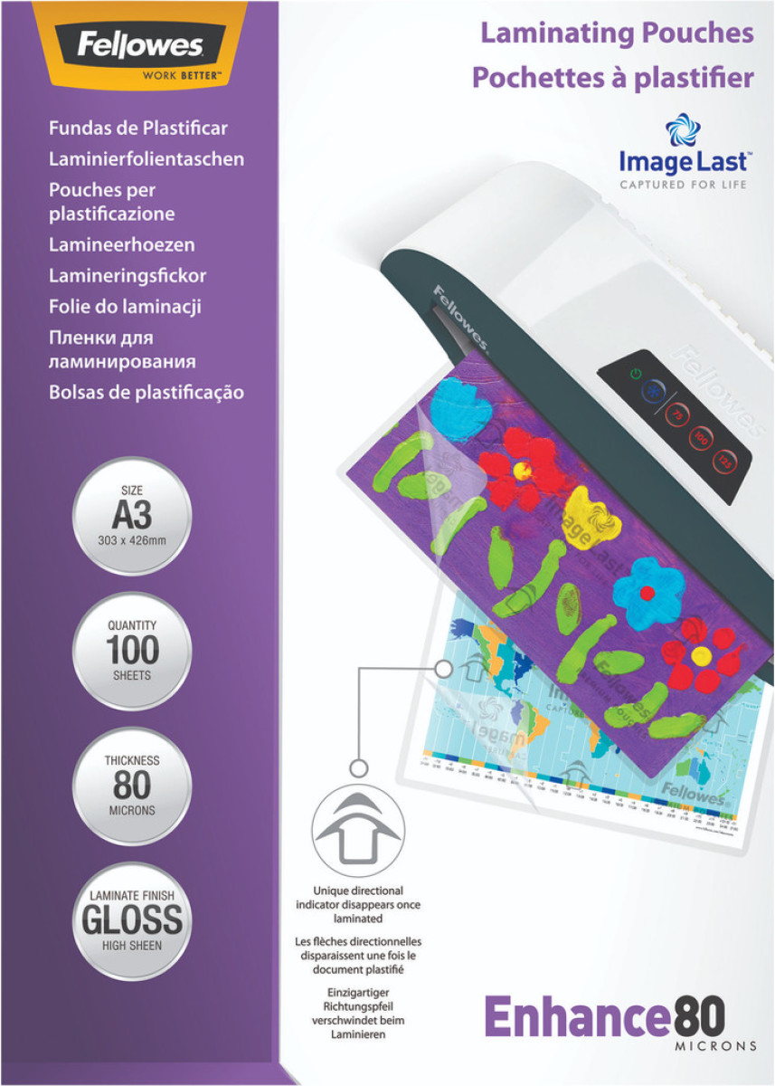 Fellowes Lamineerhoezen Enhance 80 mic A3 (100 stuks)