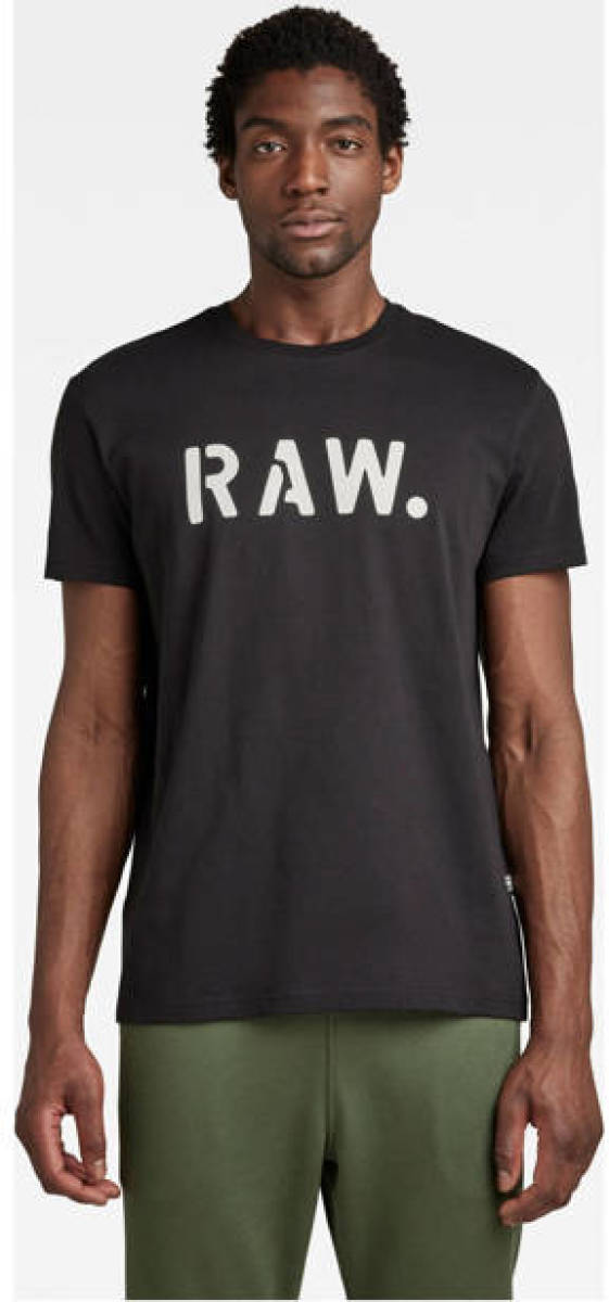 G-star Raw T-shirt Stencil van biologisch katoen black