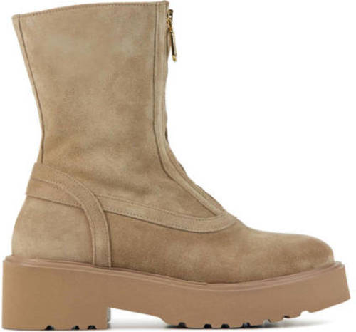 Via vai Bobbi Strip 59019 suède enkelboots beige