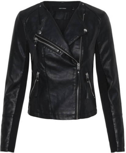 VERO MODA imitatieleren bikerjack VMRIAFAVO zwart