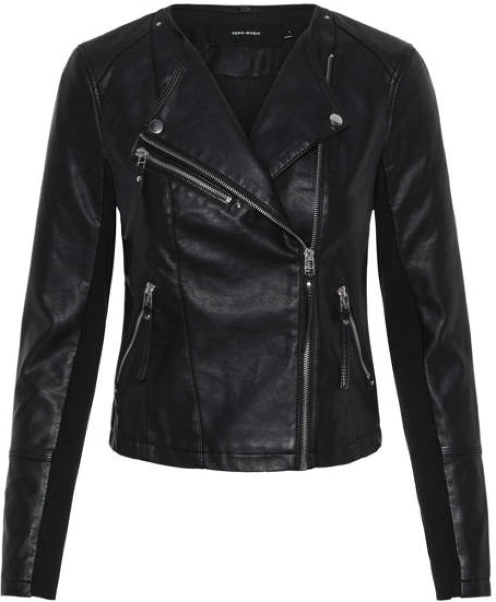 VERO MODA imitatieleren bikerjack VMRIAFAVO zwart