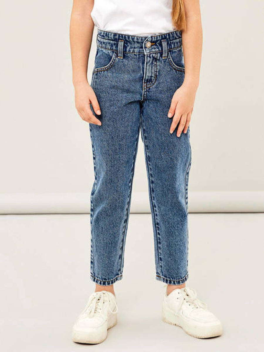 NAME IT KIDS tapered fit jeans NKFBELLA medium blue denim