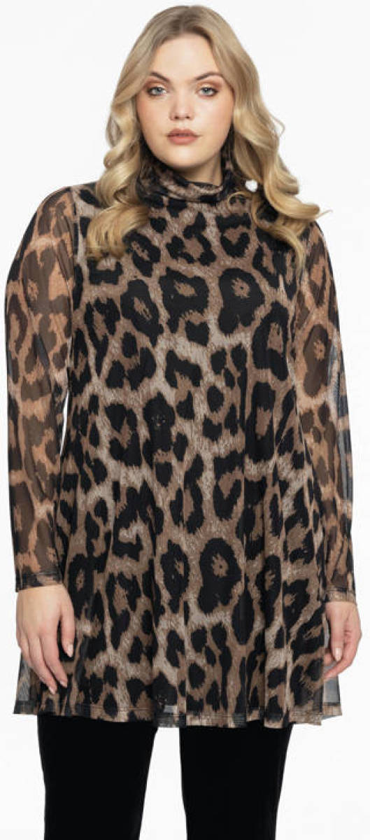 Yoek tuniek met dierenprint bruin