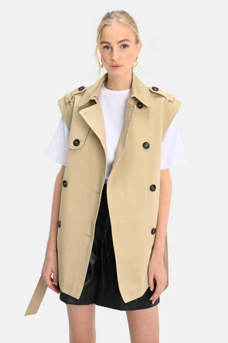 Shoeby Eksept gilet SLEEVELESS zand