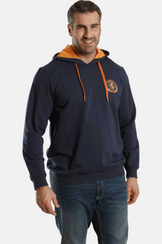 Charles Colby hoodie Plus Size met printopdruk donkerblauw
