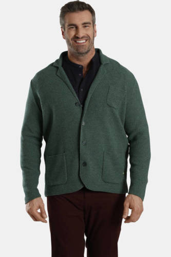 Charles Colby vest Plus Size met wol donkergroen