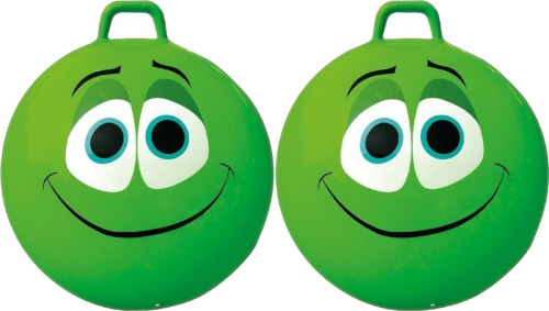Summertime 2x stuks smiley groene skippybal 65 cm