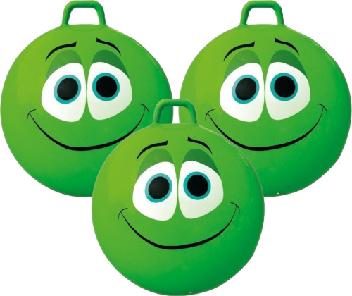 Summertime 3x stuks smiley groene skippybal 65 cm