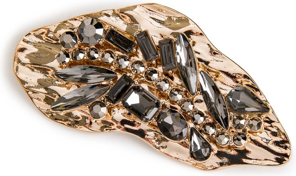 La Redoute Collections Gouden broche met ingelegde stenen