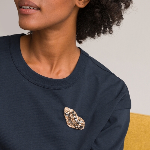 La Redoute Collections Gouden broche met ingelegde stenen
