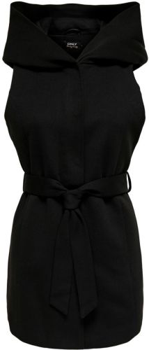 Only Lange Capuchon Gilet Dames Zwart