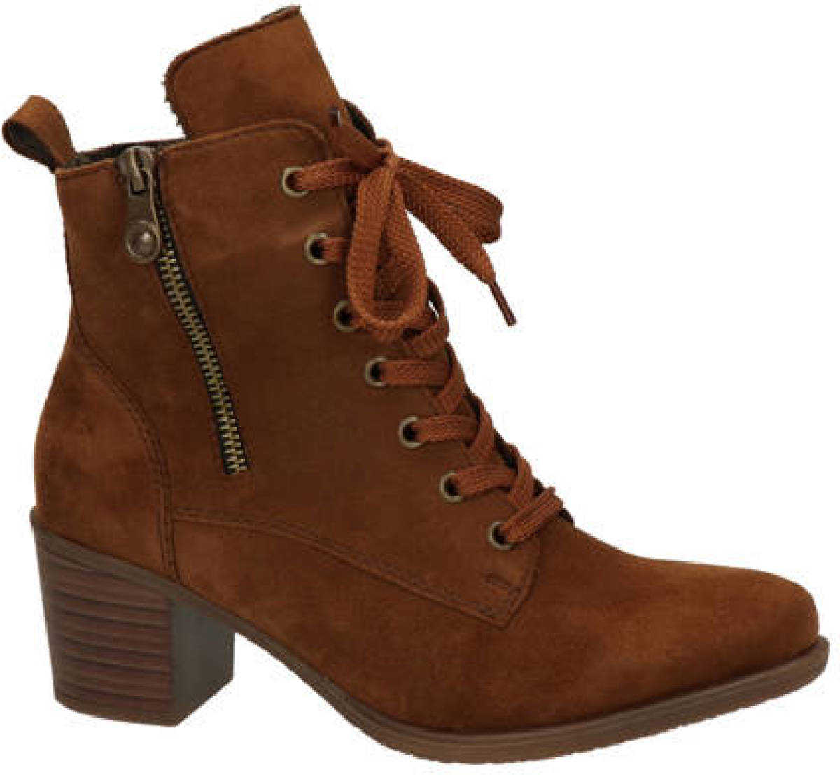 Rieker leren veterboots cognac