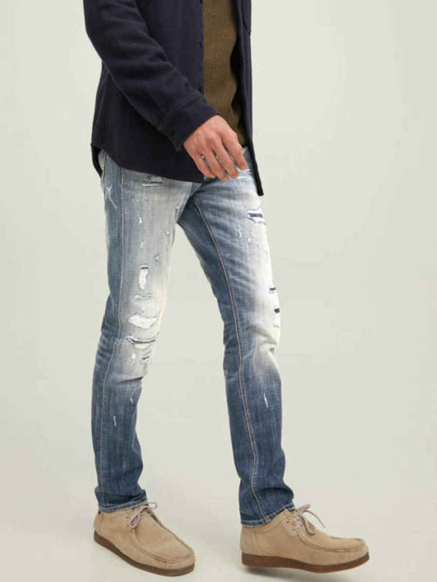 Jack & Jones JEANS INTELLIGENCE slim fit jeans JJIGLENN JJBLAIR blauw
