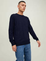 Jack & Jones ESSENTIALS trui JJEATLAS met all over print mood indigo