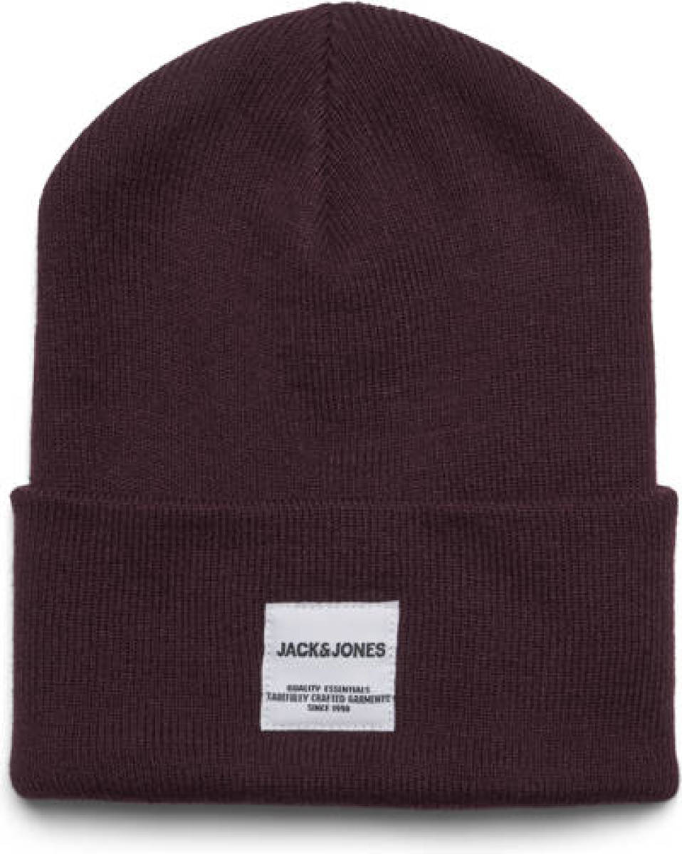 Jack & Jones muts JACLONG met logo donkerrood
