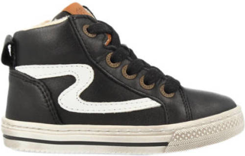 Develab 45667 leren sneakers zwart/wit