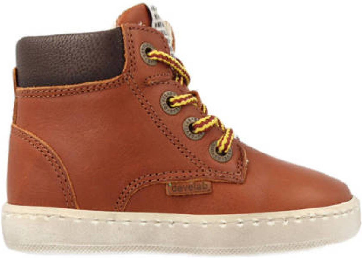 Develab 41855 leren veterboots cognac