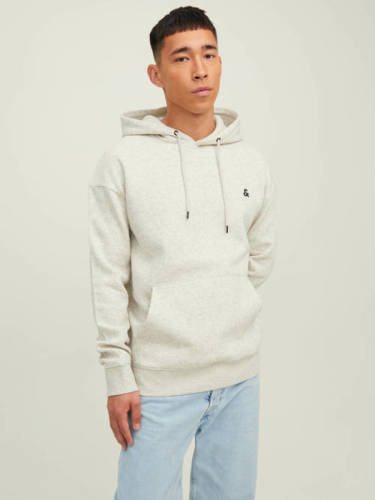 Jack & Jones ESSENTIALS hoodie JJESTAR met logo white melange