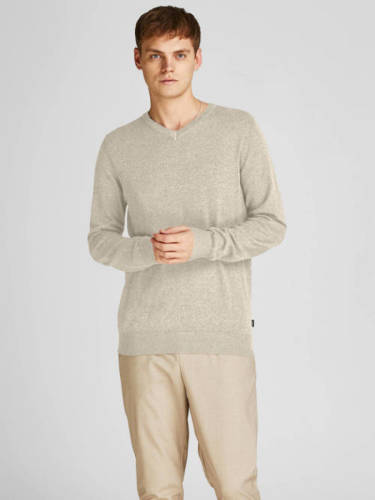 Jack & Jones ESSENTIALS gemêleerde trui JJEEMIL oatmeal