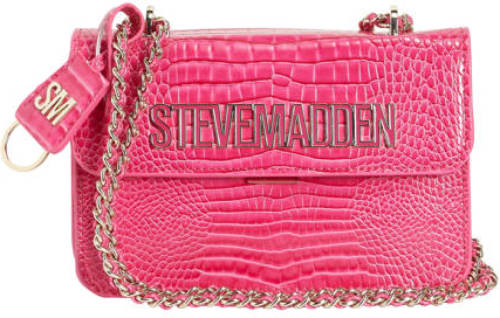 Steve Madden crossbody tas Bstakes met crocoprint fuchsia