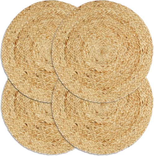VidaXL Placemats 4 st rond 38 cm jute natuurlijk