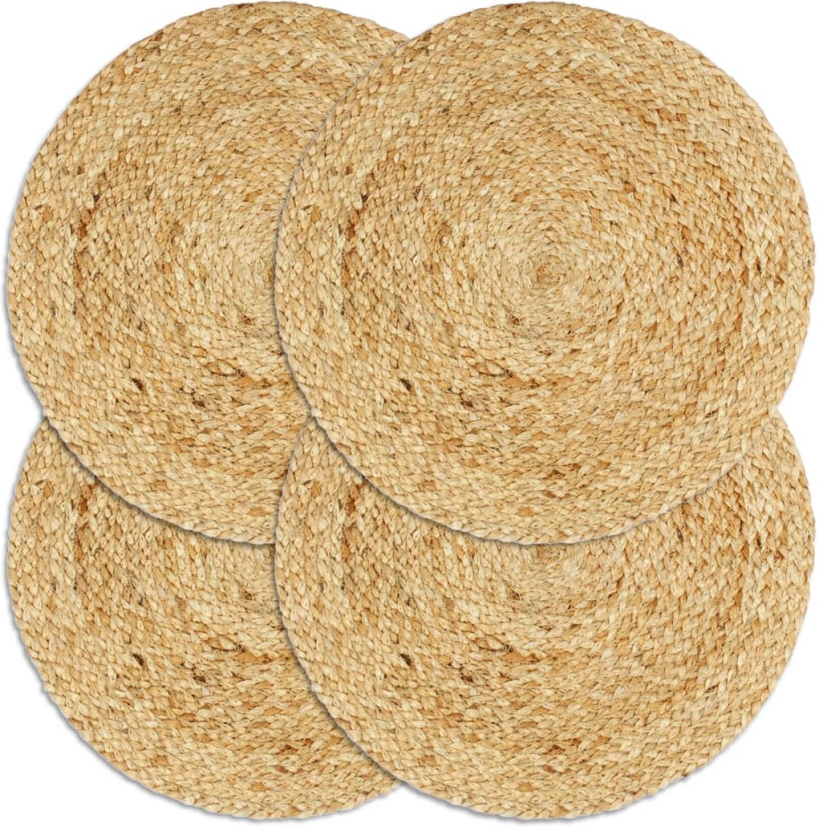 VidaXL Placemats 4 st rond 38 cm jute natuurlijk