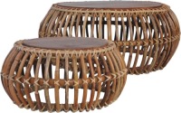 VidaXL Salontafels 2 st natuurlijk rattan