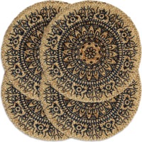 VidaXL Placemats 4 st rond 38 cm jute donkerblauw