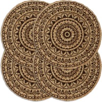 VidaXL Placemats 4 st rond 38 cm jute donkerbruin