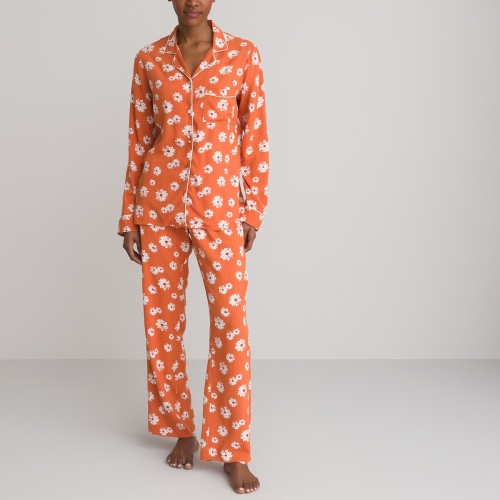 La Redoute Collections Pyjama in bedrukte viscose, grootvader stijl