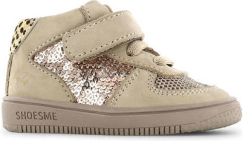 Shoesme BN22W002-A leren sneakers taupe