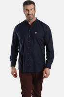 Charles Colby +FIT Collectie oversized overhemd DUKE TANCRED Plus Size donkerblauw
