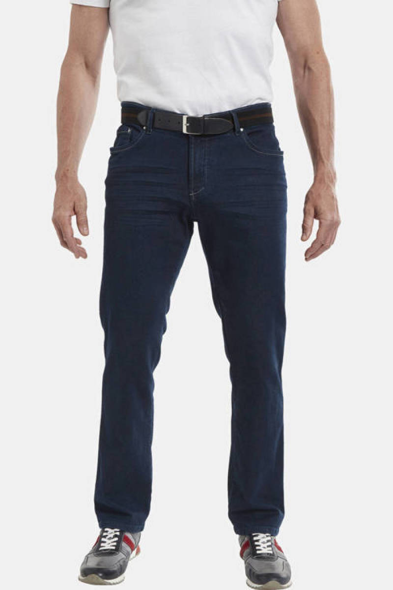 Jan Vanderstorm +FIT Collectie loose fit jeans JOEL Plus Size donkerblauw