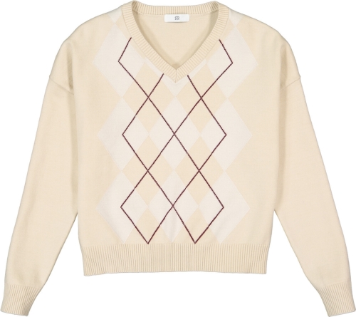 La Redoute Collections Trui met ruiten en V-hals