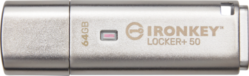 Kingston Technology IronKey Locker+ 50 USB flash drive 64 GB USB Type-A 3.2 Gen 1 (3.1 Gen 1) Zilver
