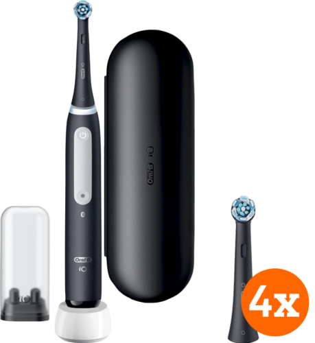 Oral-B iO 4N Black + iO Ultimate Clean opzetborstels (4 stuks)