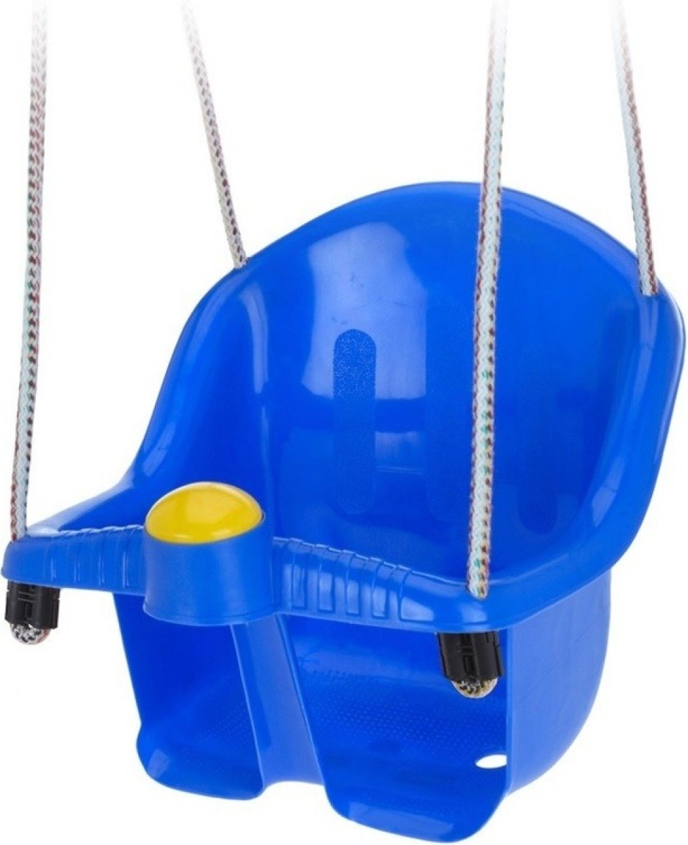 Merkloos Peuterschommel blauw met toeter