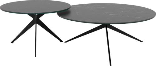 Goossens Excellent Salontafel Cipressen rond, keramiek zwart, modern design, 80 x 36 x 80 cm